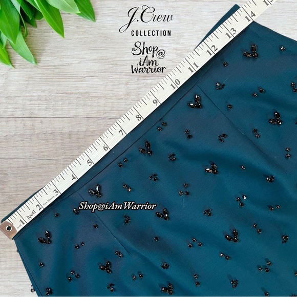 J.Crew Collection 2PC teal beaded crop top & pencil midi skirt *shop@iamwarrior - Picture 9 of 16